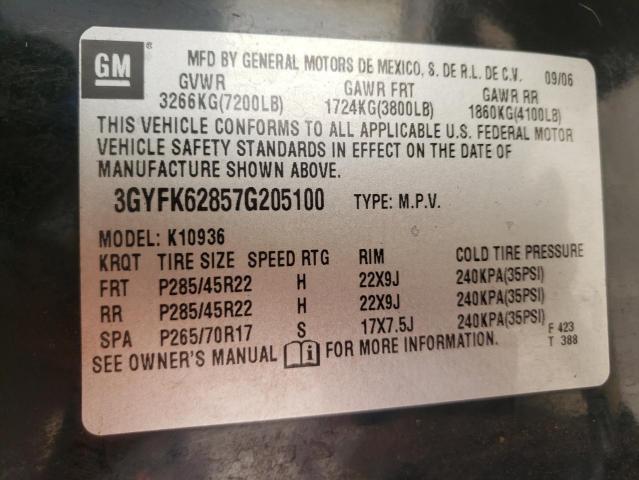Photo 10 from auction – 2007 CADILLAC ESCALADE E with VIN 3GYFK62857G205100