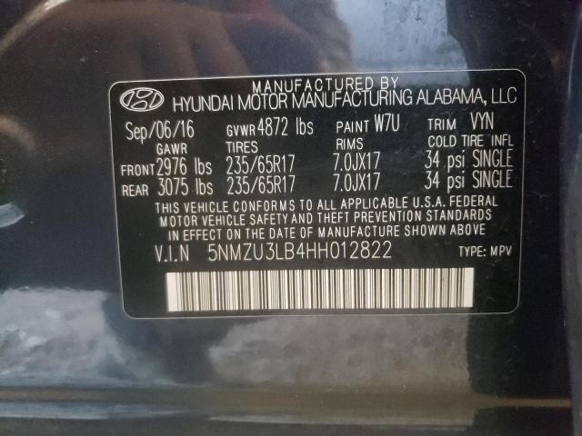 Photo 10 from auction – 2017 HYUNDAI SANTA FE S with VIN 5NMZU3LB4HH012822
