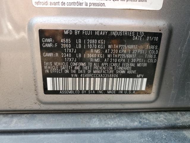 Photo 10 from auction – 2010 SUBARU OUTBACK 2. with VIN 4S4BRCCCXA3358806