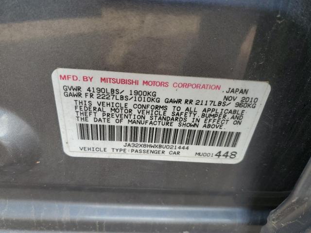 Photo 10 from auction – 2011 MITSUBISHI LANCER GTS with VIN JA32X8HWXBU021444