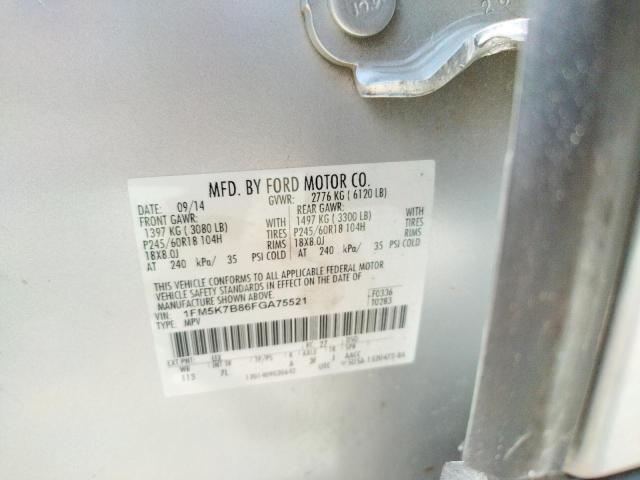 Photo 10 from auction – 2015 FORD EXPLORER with VIN 1FM5K7B86FGA75521