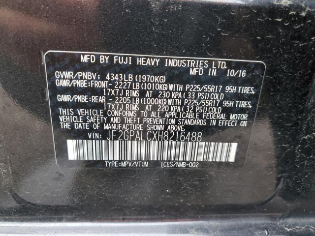 Photo 10 from auction – 2017 SUBARU CROSSTREK with VIN JF2GPALCXH8216488