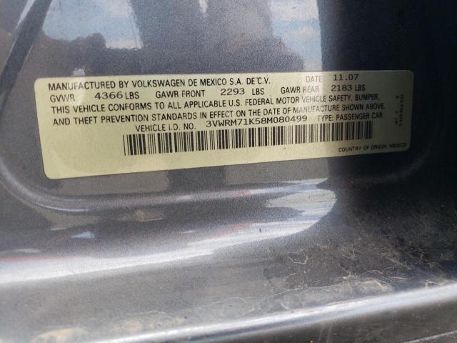Photo 10 from auction – 2008 VOLKSWAGEN JETTA SE with VIN 3VWRM71K58M080499