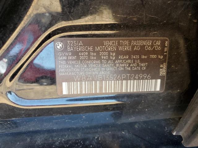 Photo 10 from auction – 2006 BMW 325 I with VIN WBAVB13526PT24996