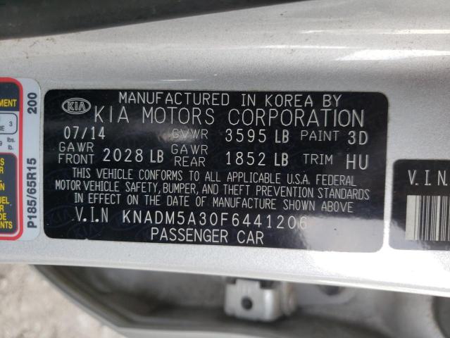 Photo 10 from auction – 2015 KIA RIO LX with VIN KNADM5A30F6441206