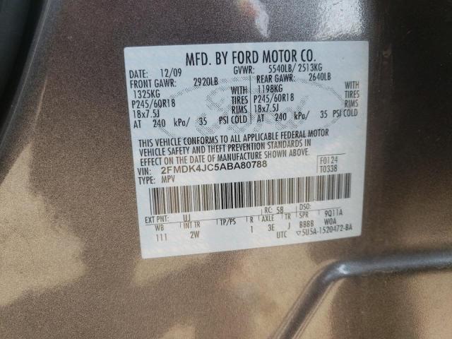 Photo 10 from auction – 2010 FORD EDGE SEL with VIN 2FMDK4JC5ABA80788