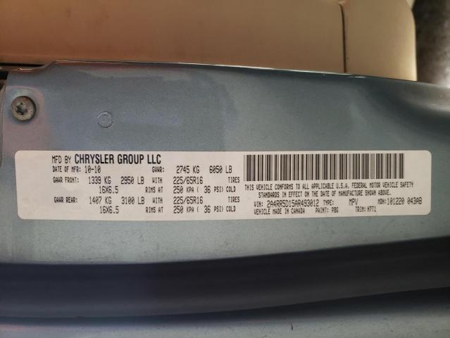Photo 10 from auction – 2010 CHRYSLER TOWN & COU with VIN 2A4RR5D15AR493012