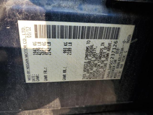 Photo 10 from auction – 2012 NISSAN ALTIMA BAS with VIN 1N4AL2AP5CC237126