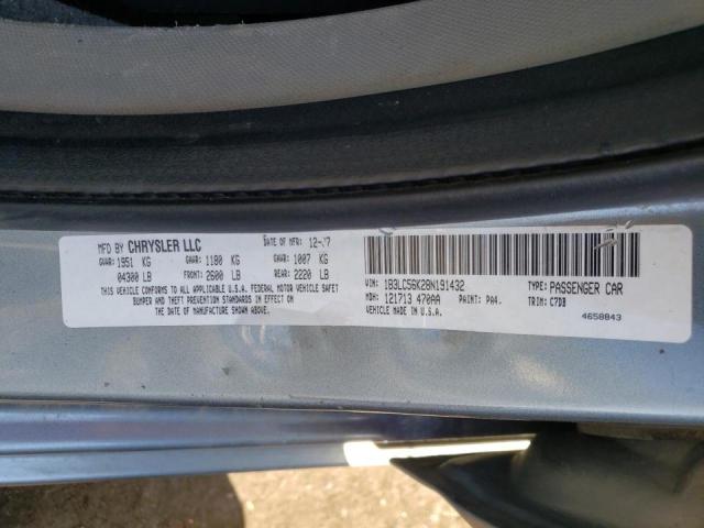Photo 10 from auction – 2008 DODGE AVENGER SX with VIN 1B3LC56K28N191432