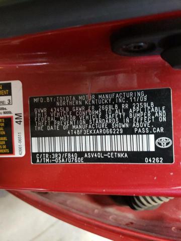 Photo 10 from auction – 2010 TOYOTA CAMRY BASE with VIN 4T4BF3EKXAR066229