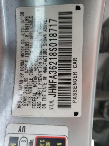 Photo 10 from auction – 2008 HONDA CIVIC HYBR with VIN JHMFA36218S018717