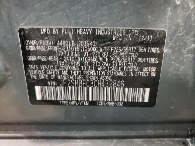 Photo 10 from auction – 2012 SUBARU FORESTER L with VIN JF2SHBFC3CH432846