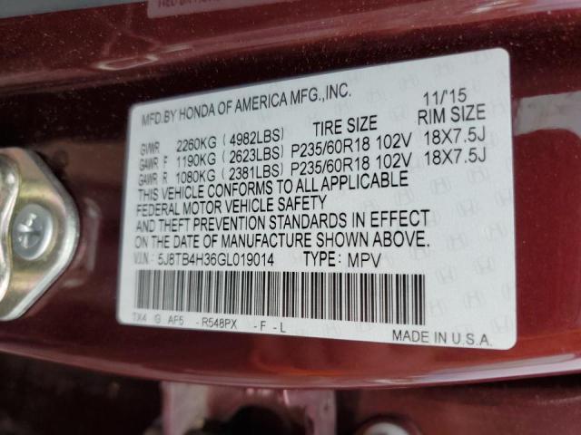 Photo 10 from auction – 2016 ACURA RDX with VIN 5J8TB4H36GL019014