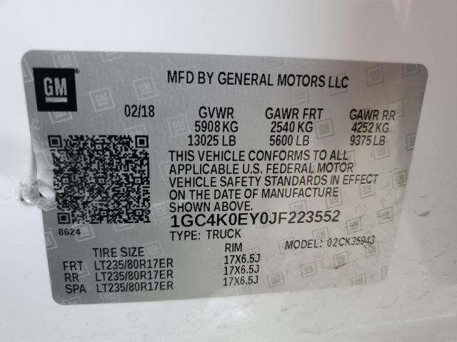 Photo 10 from auction – 2018 CHEVROLET SILVERADO with VIN 1GC4K0EY0JF223552