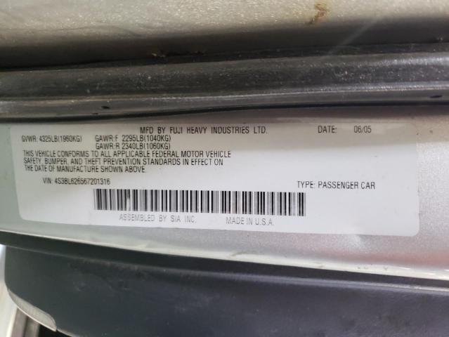 Photo 10 from auction – 2006 SUBARU LEGACY 2.5 with VIN 4S3BL626567201316