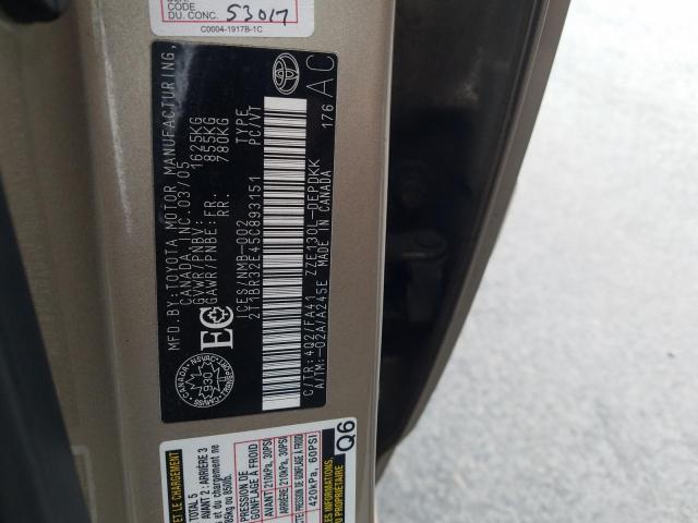 Photo 9 from auction – 2005 TOYOTA COROLLA CE with VIN 2T1BR32E45C893151