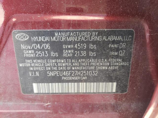 Photo 10 from auction – 2007 HYUNDAI SONATA SE with VIN 5NPEU46F27H251032
