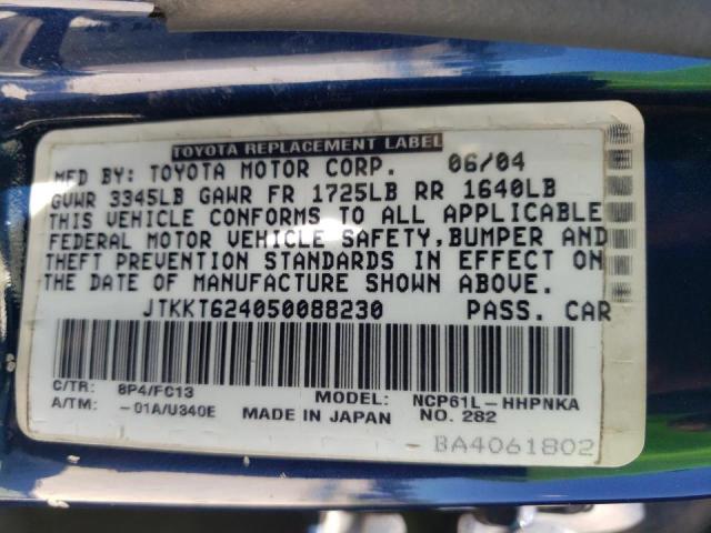 Photo 10 from auction – 2005 TOYOTA SCION XA with VIN JTKKT624050088230
