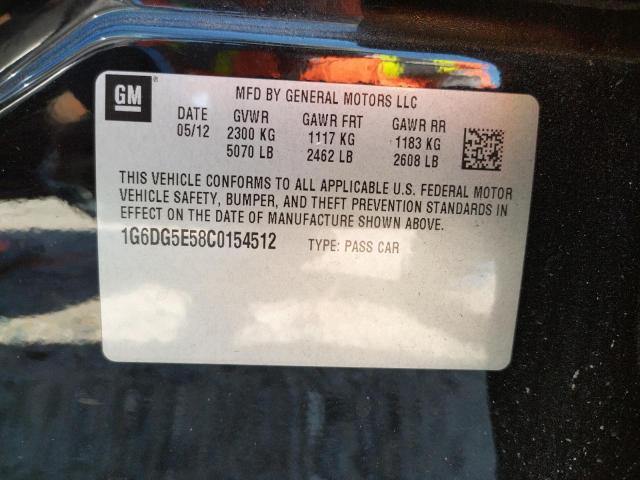 Photo 10 from auction – 2012 CADILLAC CTS LUXURY with VIN 1G6DG5E58C0154512