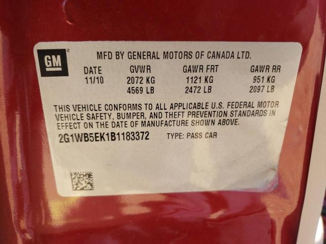Photo 10 from auction – 2011 CHEVROLET IMPALA LT with VIN 2G1WB5EK1B1183372