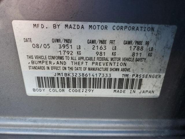 Photo 10 from auction – 2006 MAZDA MAZDA3 with VIN JM1BK323861417333
