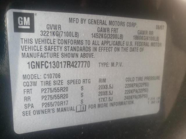 Photo 10 from auction – 2007 CHEVROLET TAHOE C150 with VIN 1GNFC13017R427770