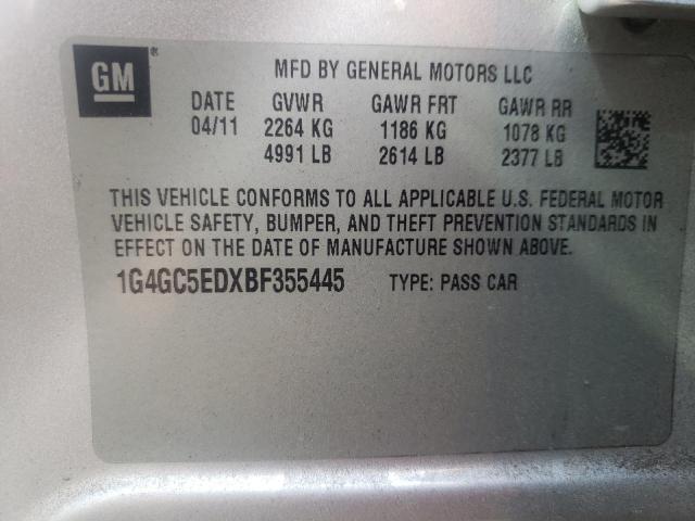 Photo 10 from auction – 2011 BUICK LACROSSE C with VIN 1G4GC5EDXBF355445