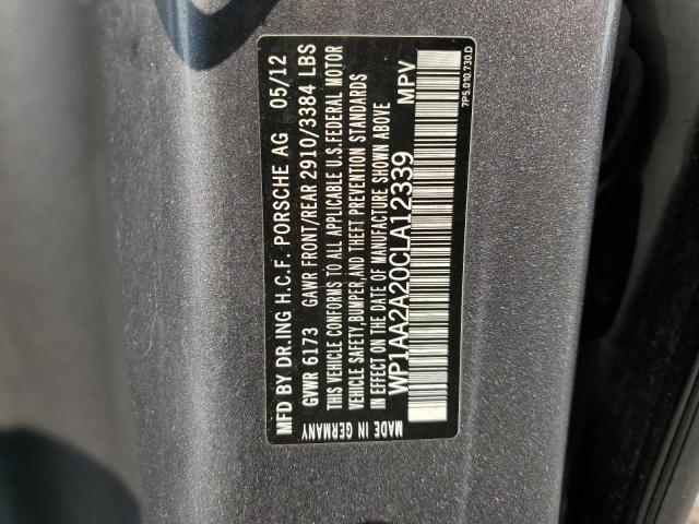 Photo 10 from auction – 2012 PORSCHE CAYENNE with VIN WP1AA2A20CLA12339