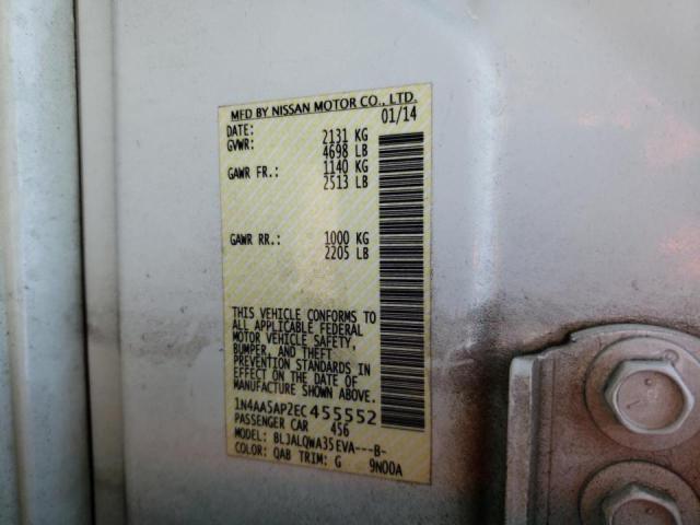 Photo 10 from auction – 2014 NISSAN MAXIMA S with VIN 1N4AA5AP2EC455552