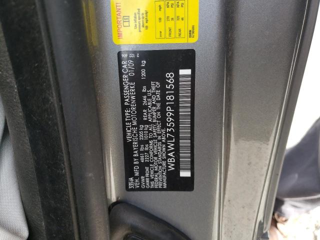 Photo 10 from auction – 2009 BMW 335 I with VIN WBAWL73599P181568