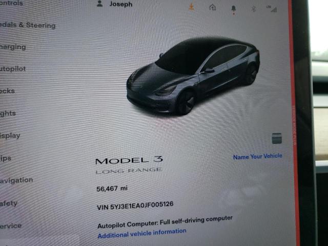Photo 8 from auction – 2018 TESLA MODEL 3 with VIN 5YJ3E1EA0JF005126