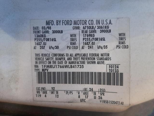 Photo 10 from auction – 1998 FORD EXPEDITION with VIN 1FMRU1766WLB41735