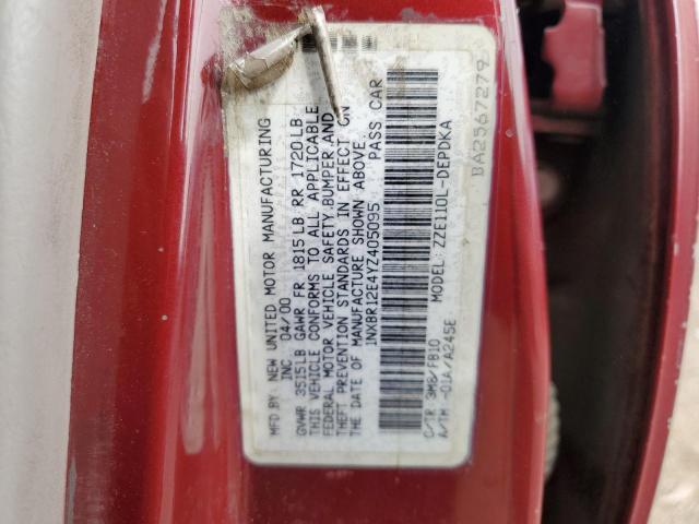 Photo 10 from auction – 2000 TOYOTA COROLLA VE with VIN 1NXBR12E4YZ405095