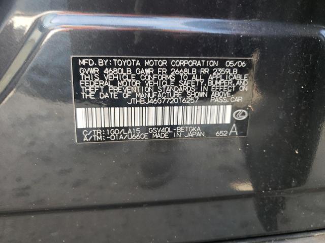 Photo 10 from auction – 2007 LEXUS ES 350 with VIN JTHBJ46G772016257
