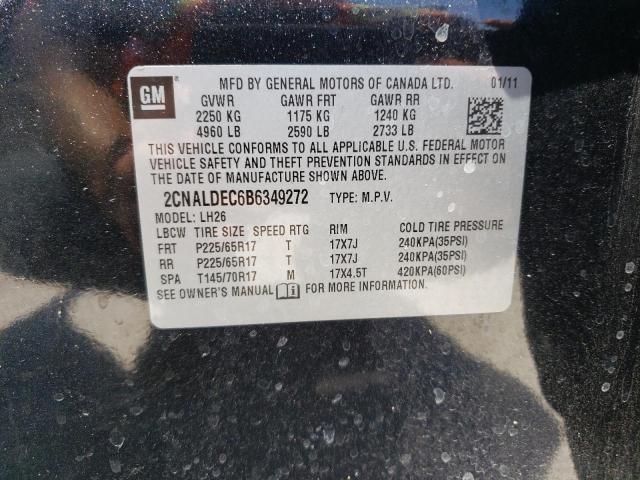 Photo 10 from auction – 2011 CHEVROLET EQUINOX LT with VIN 2CNALDEC6B6349272