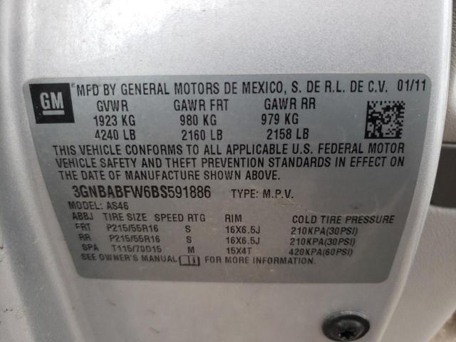 Photo 10 from auction – 2011 CHEVROLET HHR LT with VIN 3GNBABFW6BS591886
