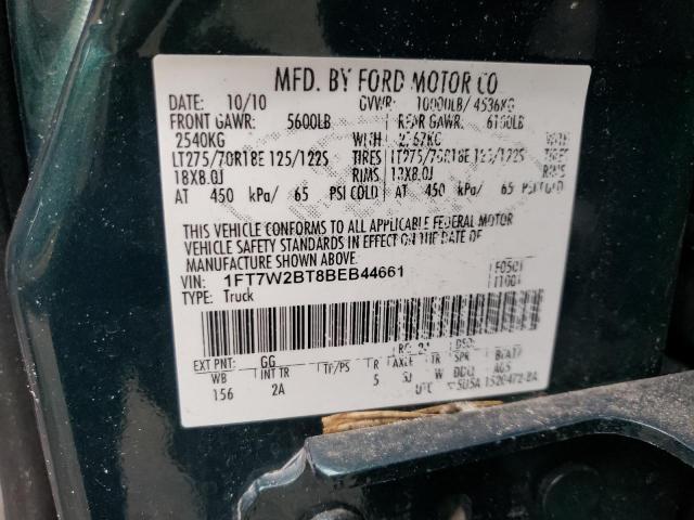 Photo 10 from auction – 2011 FORD F250 SUPER with VIN 1FT7W2BT8BEB44661