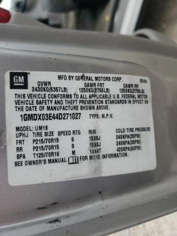 Photo 10 from auction – 2004 PONTIAC MONTANA with VIN 1GMDX03E44D271027