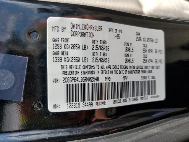 Photo 10 from auction – 2005 CHRYSLER TOWN & COU with VIN 2C8GP64L05R402548