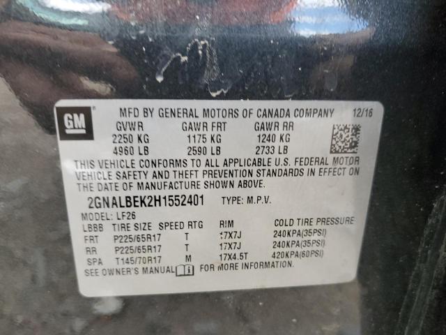 Photo 10 from auction – 2017 CHEVROLET EQUINOX LS with VIN 2GNALBEK2H1552401
