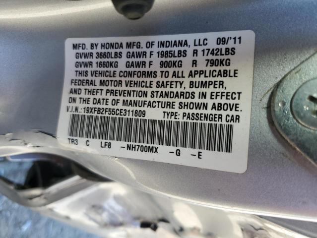Zdjęcie 10 z aukcji – 2012 HONDA CIVIC LX z VIN 19XFB2F55CE311809