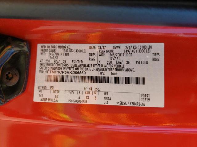 Photo 10 from auction – 2017 FORD F150 with VIN 1FTMF1CP5HKD06559