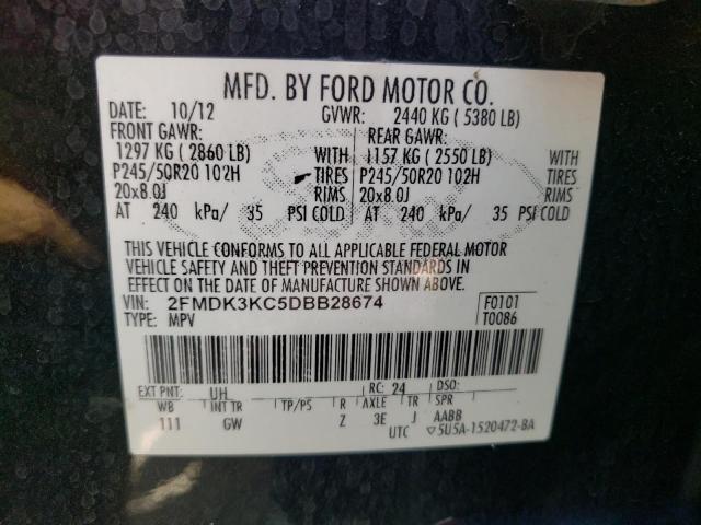 Photo 10 from auction – 2013 FORD EDGE LIMIT with VIN 2FMDK3KC5DBB28674
