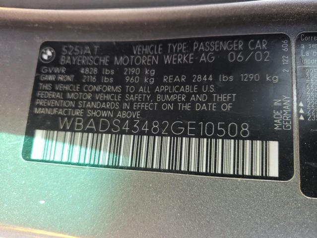 Photo 10 from auction – 2002 BMW 525 IT AUT with VIN WBADS43482GE10508