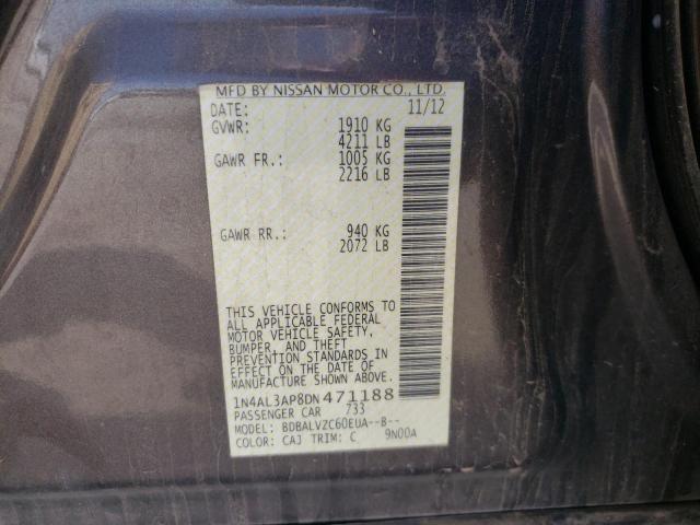 Photo 10 from auction – 2013 NISSAN ALTIMA 2.5 with VIN 1N4AL3AP8DN471188