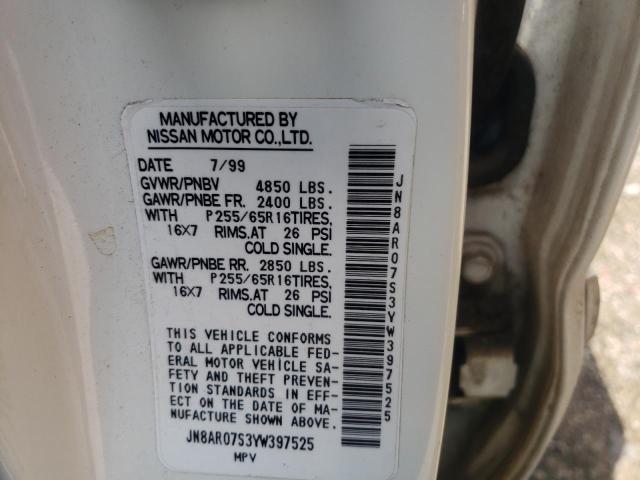Photo 10 from auction – 2000 NISSAN PATHFINDER with VIN JN8AR07S3YW397525