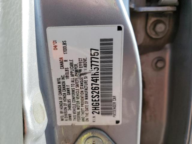 Photo 10 from auction – 2001 HONDA CIVIC EX with VIN 2HGES26741H577757