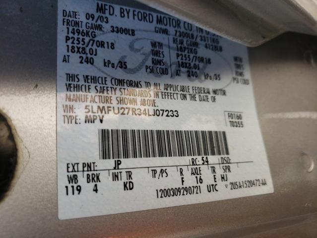 Photo 10 from auction – 2004 LINCOLN NAVIGATOR with VIN 5LMFU27R34LJ07233