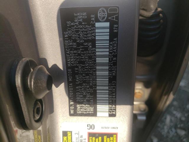 Photo 10 from auction – 2016 TOYOTA COROLLA L with VIN 2T1BURHEXGC710539