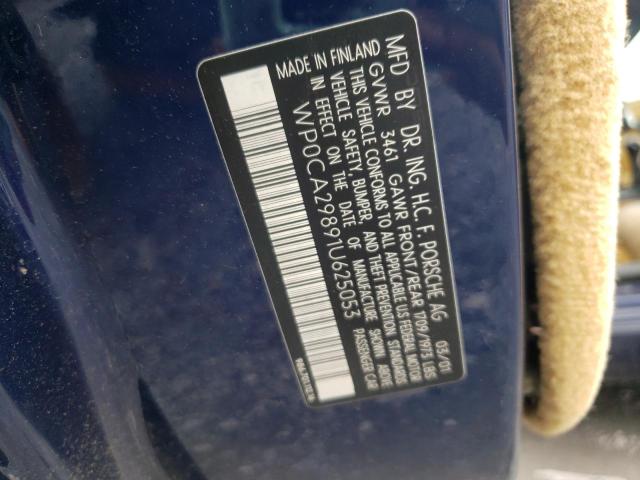 Photo 10 from auction – 2001 PORSCHE BOXSTER with VIN WP0CA29891U625053